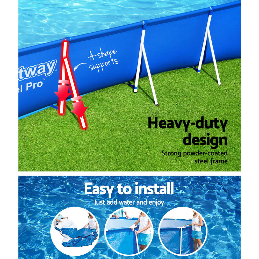 Bestway Swimming Pool 400x211x81cm Steel Frame Above Ground Pools 5700L 4