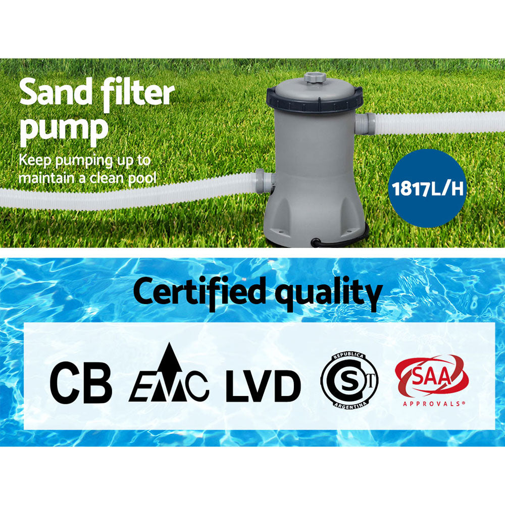 Bestway Swimming Pool 427x250x100cm Steel Frame Above Ground Pools Filter Pump Ladder 7250L 6