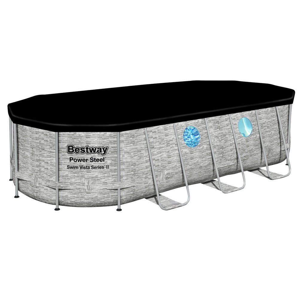Bestway Swimming Pool 549x274x122cm Steel Frame Above Ground Pools Filter Pump Ladder 13430L 3