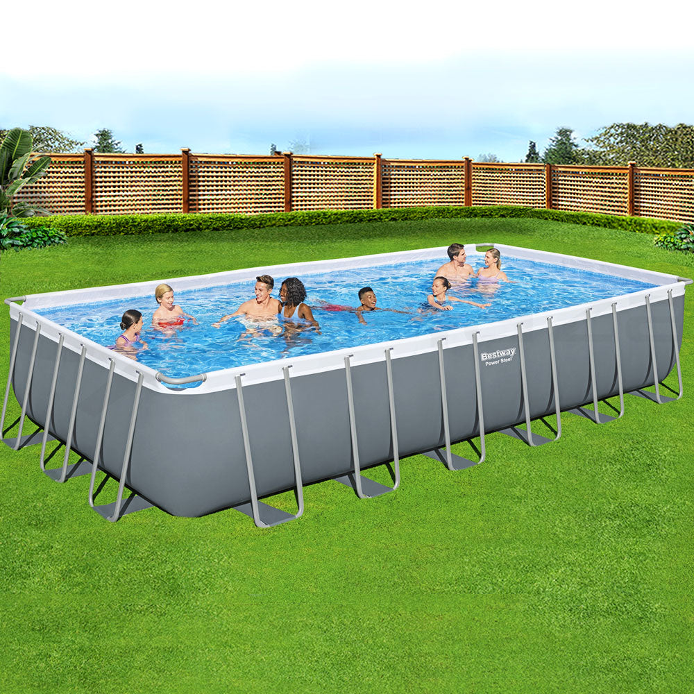 Bestway Swimming Pool 732x366x132cm Steel Frame Above Ground Pools Ladder 30045L 7