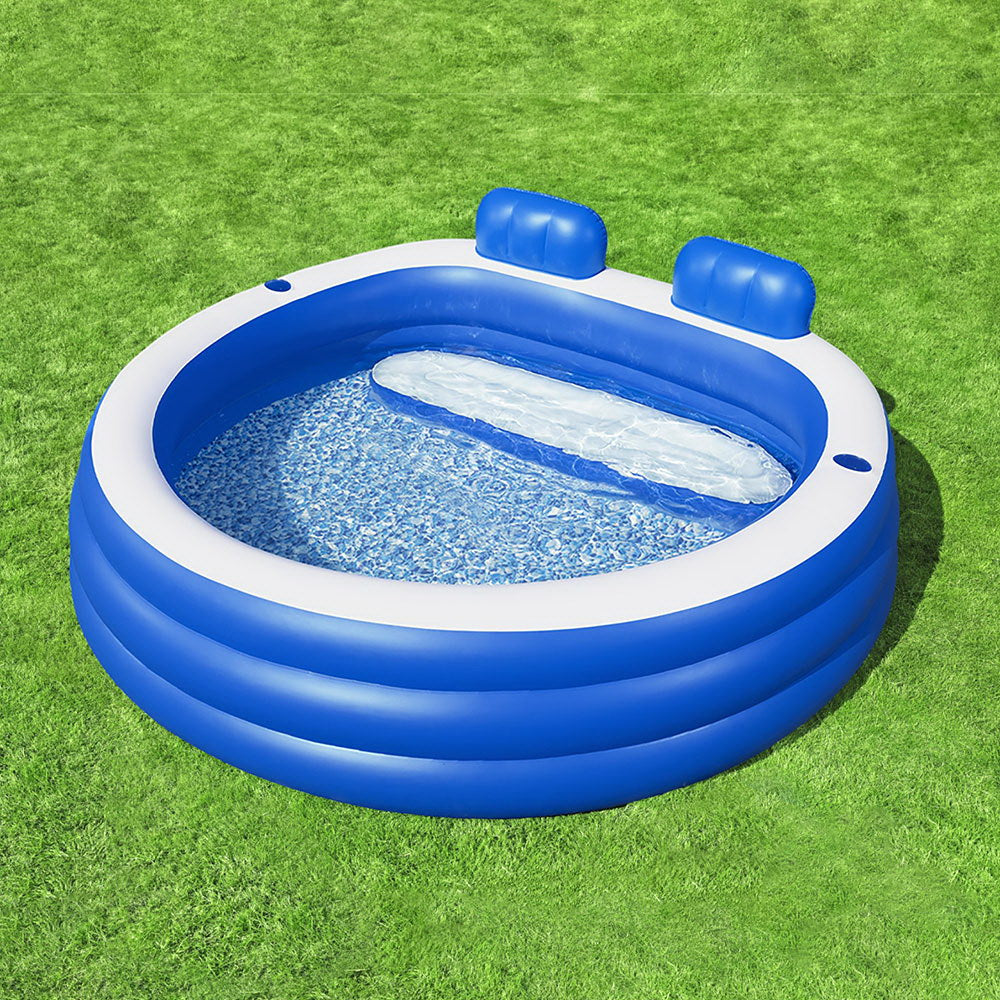 Bestway Kids Inflatable Pool Above Ground Pools Bench Seat Cup Holder 231x219cm 7