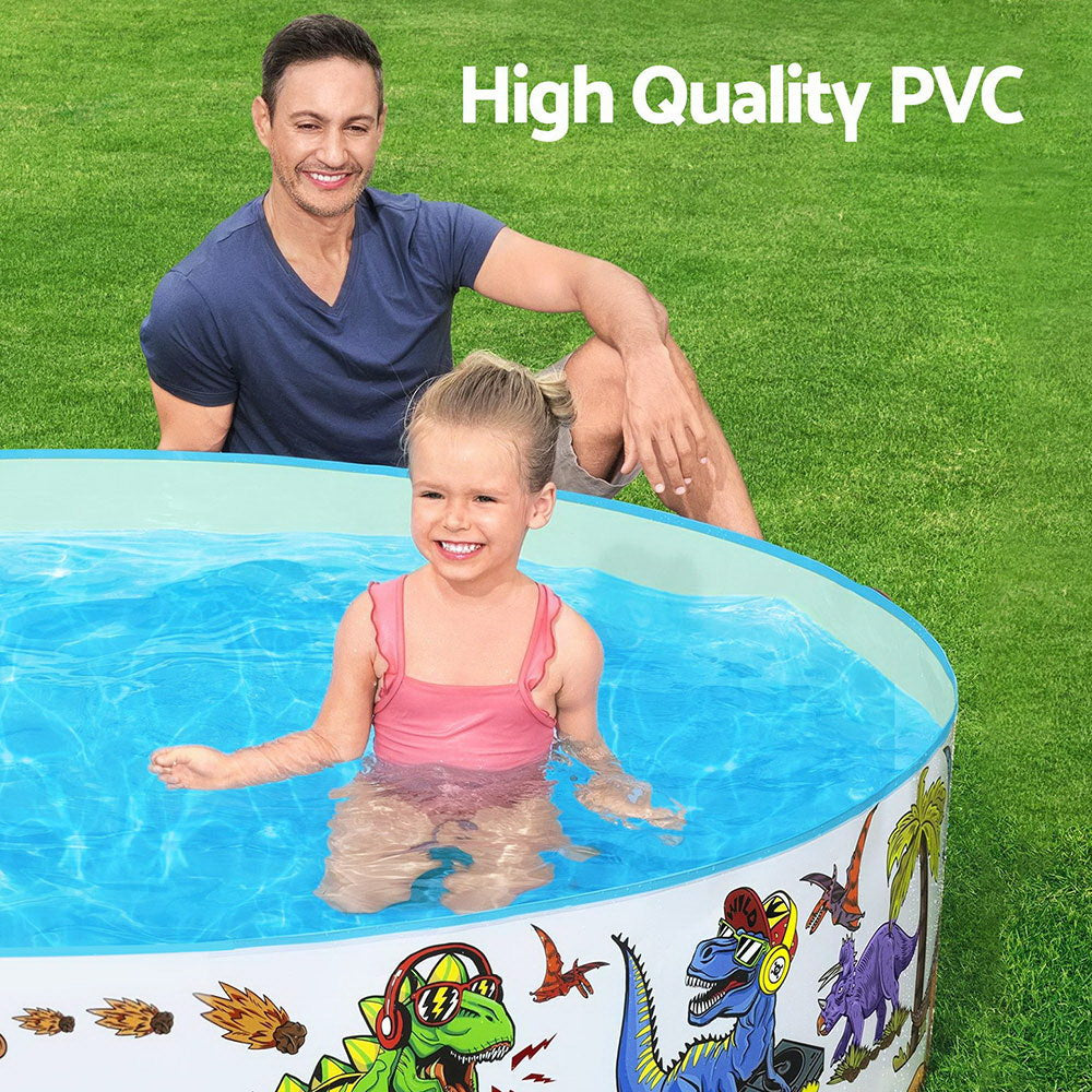 Bestway Kids Pool 183x38cm Round Above Ground Rigid Swimming Pools Dinosaur 946L 4