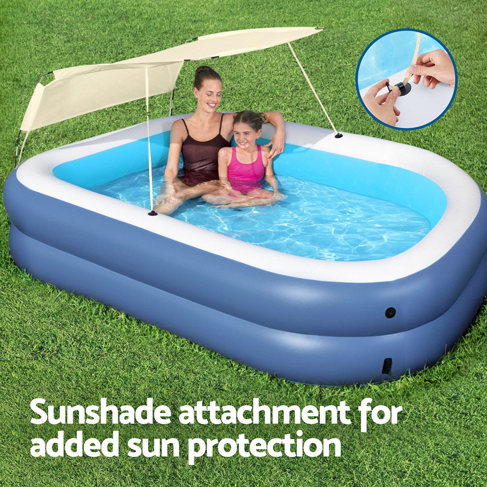 Bestway Kids Inflatable Pool Above Ground Splash Pool with Sunshade 254x178cm 4