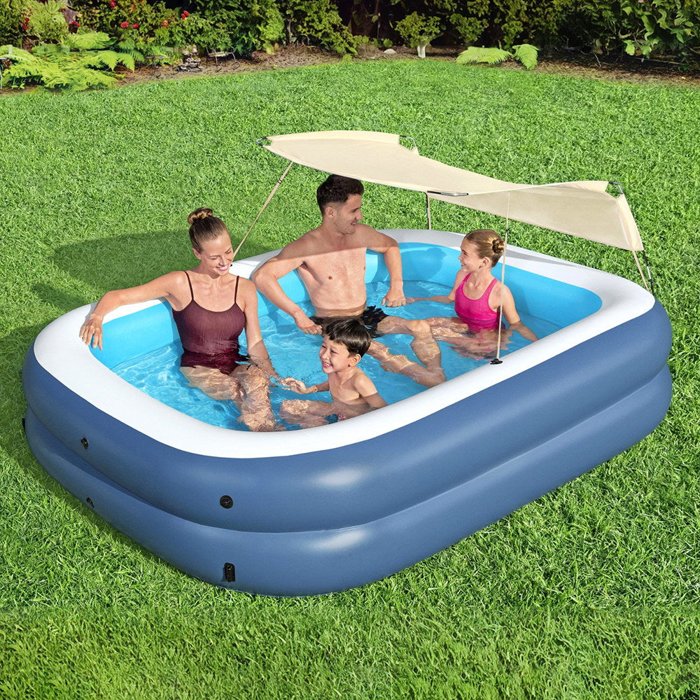 Bestway Kids Inflatable Pool Above Ground Splash Pool with Sunshade 254x178cm 7