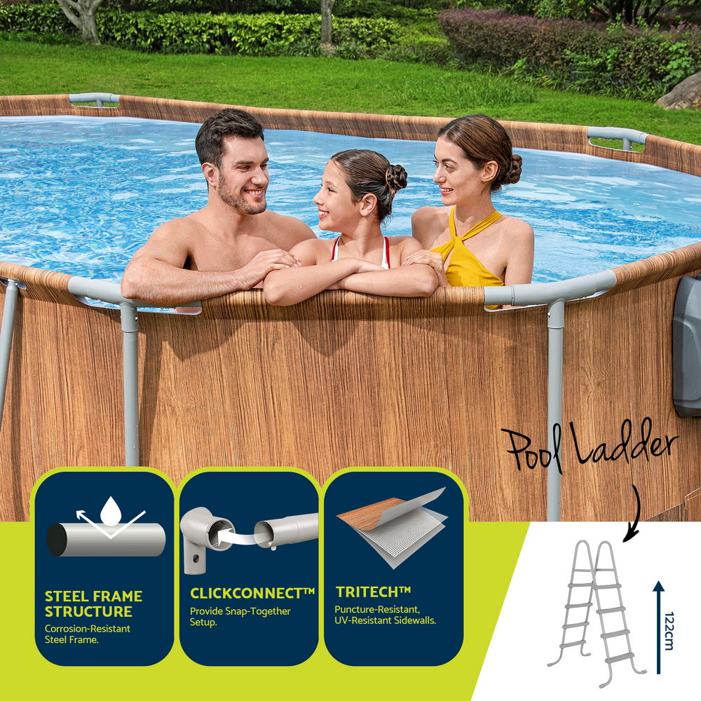 Bestway Swimming Pool Steel Frame Luxury Pool & SPA Massage Set 6.1x3.66x1.22m 5