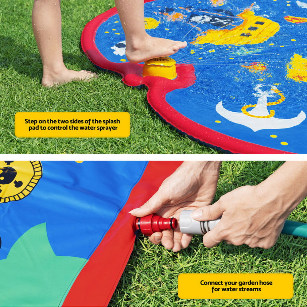 Bestway Kids Splash Pad Pool Sprinkler Spray Play Mat Water Fun Toys 170cm x140cm 4