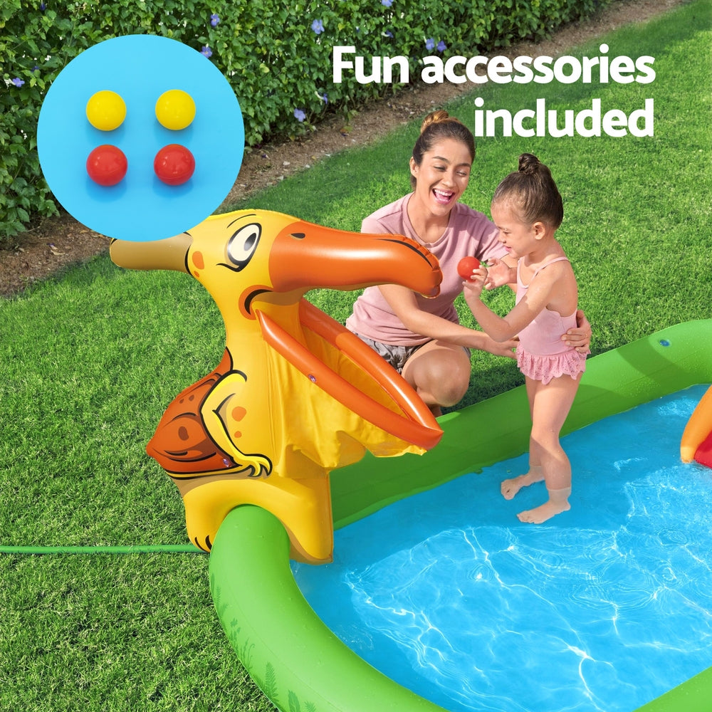 Bestway Kids Inflatable Play Splash Pool with Slide Ball Tossing Toys 242x140cm 6