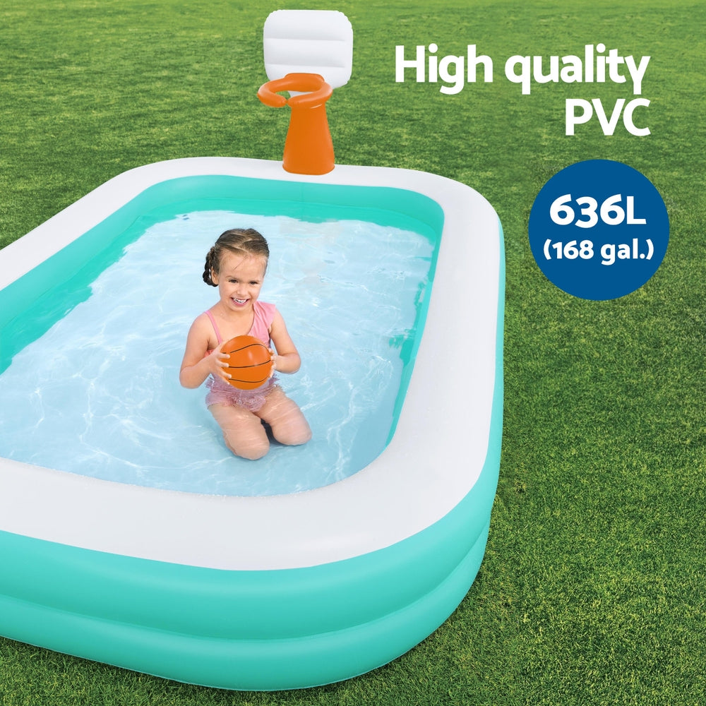 Bestway Kids Inflatable Pool Above Ground Play Pools Basketball Hoop 251x168cm 4