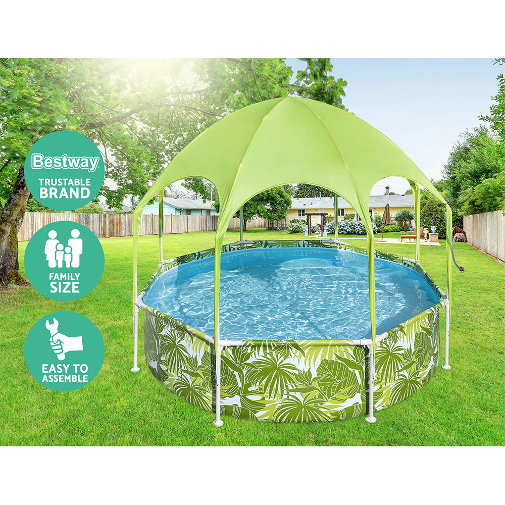 Bestway Kids Pool 244x51cm Steel Frame Swimming Play Pools Canopy 1688L 4