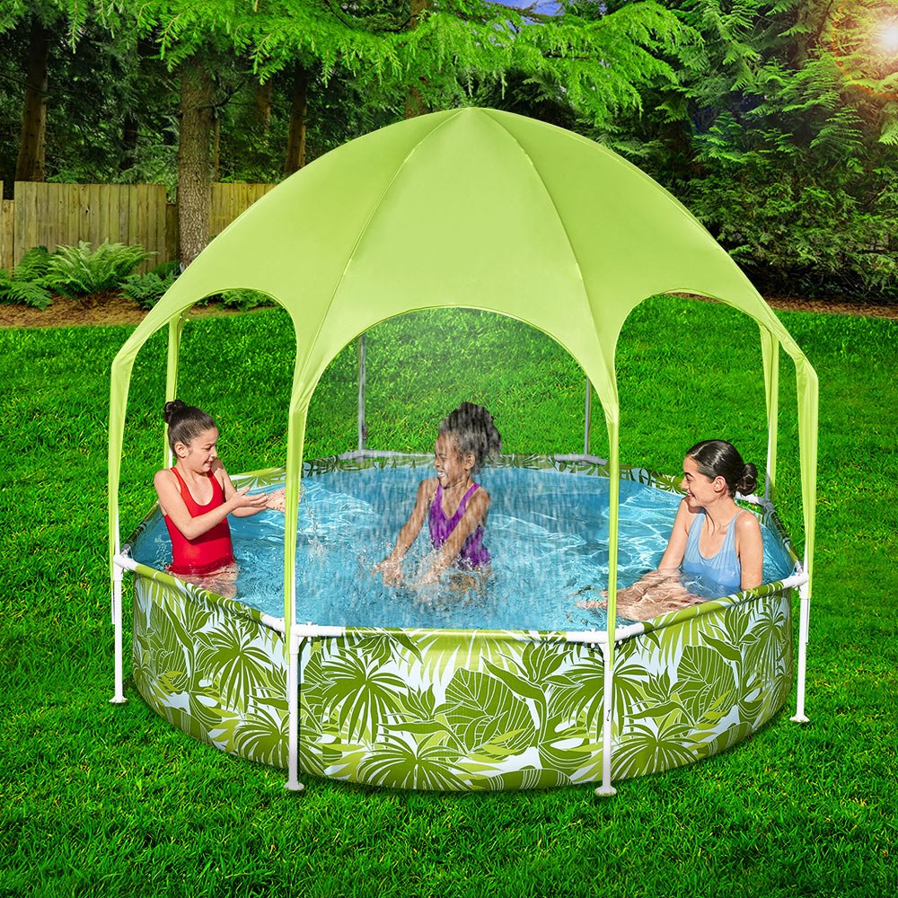 Bestway Kids Pool 244x51cm Steel Frame Swimming Play Pools Canopy 1688L 8