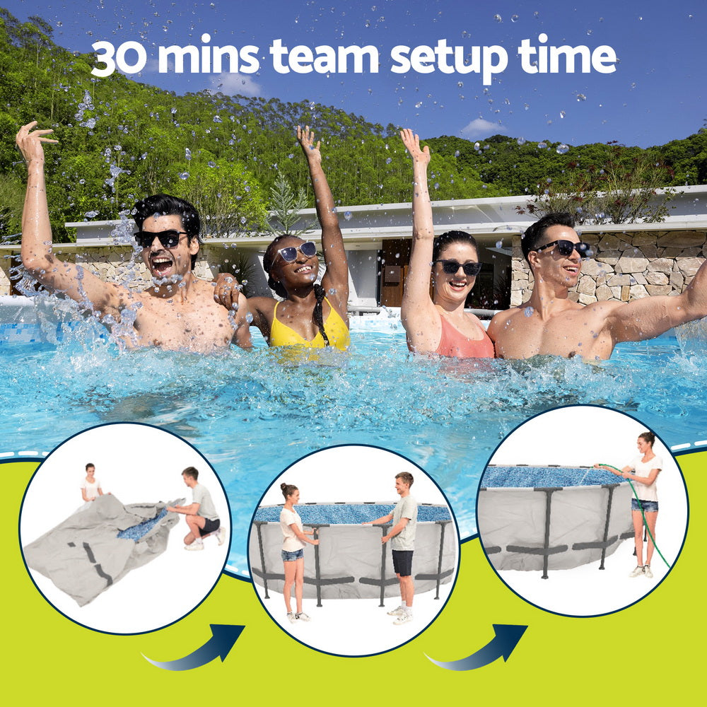Bestway 366cm Swimming Pool Above Ground Pools Round Filter Pump Cover Ladder 6