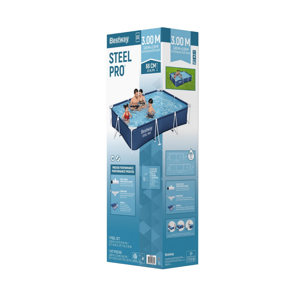 Bestway Swimming Pool 221x150x43cm Steel Frame Above Ground Pools 1200L 3