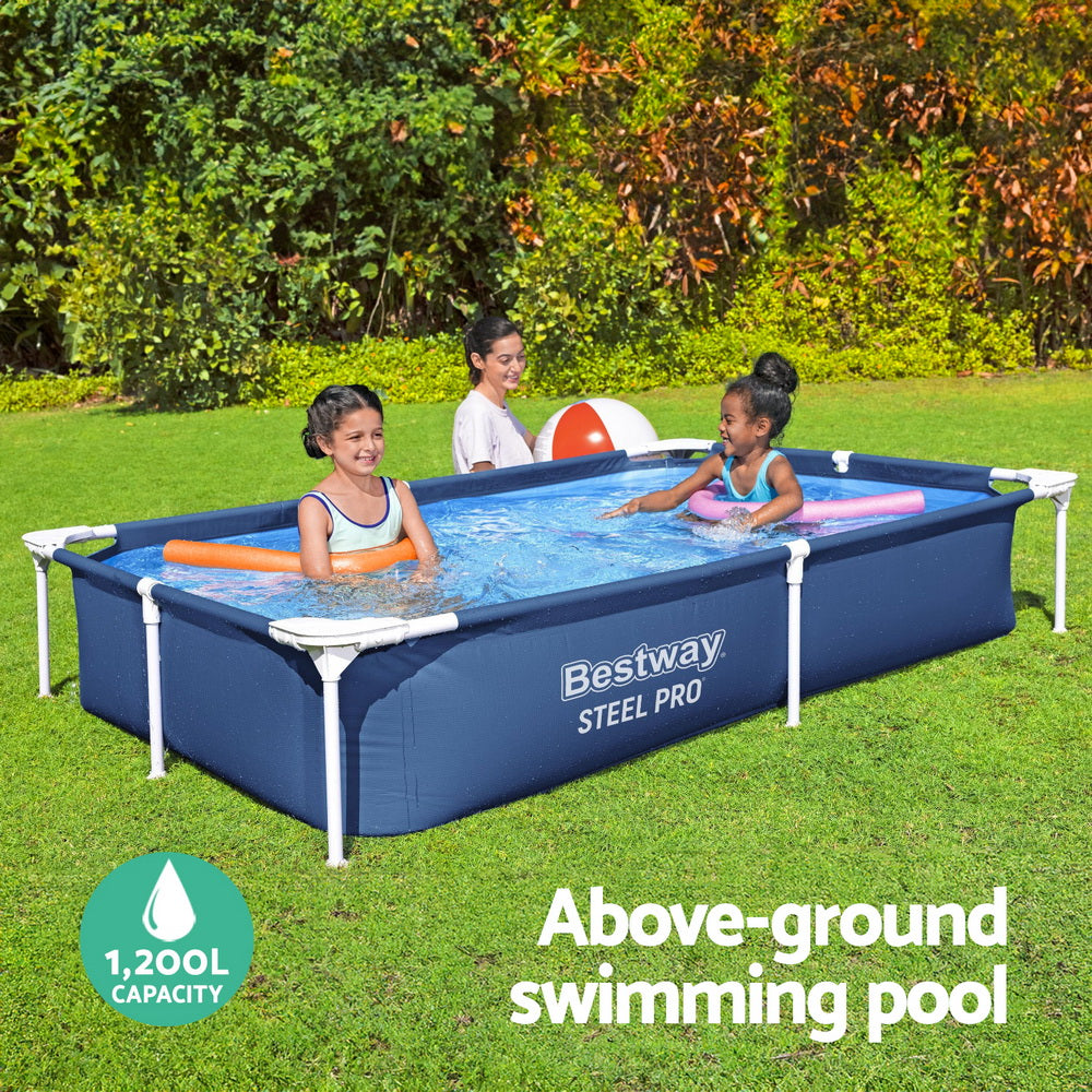 Bestway Swimming Pool 221x150x43cm Steel Frame Above Ground Pools 1200L 4