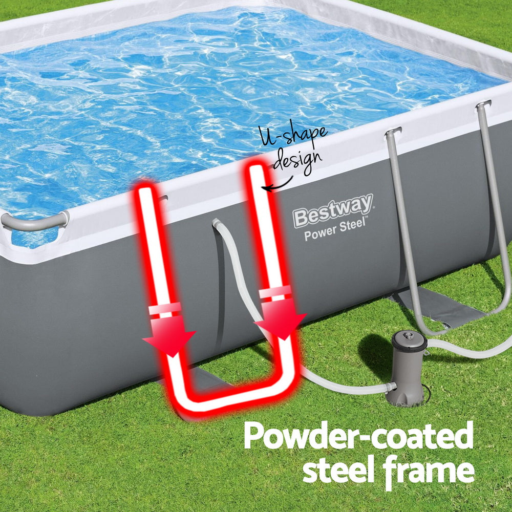 Bestway Swimming Pool 282x196x84cm Steel Frame Above Ground Pools Filter Pump 3662L 5