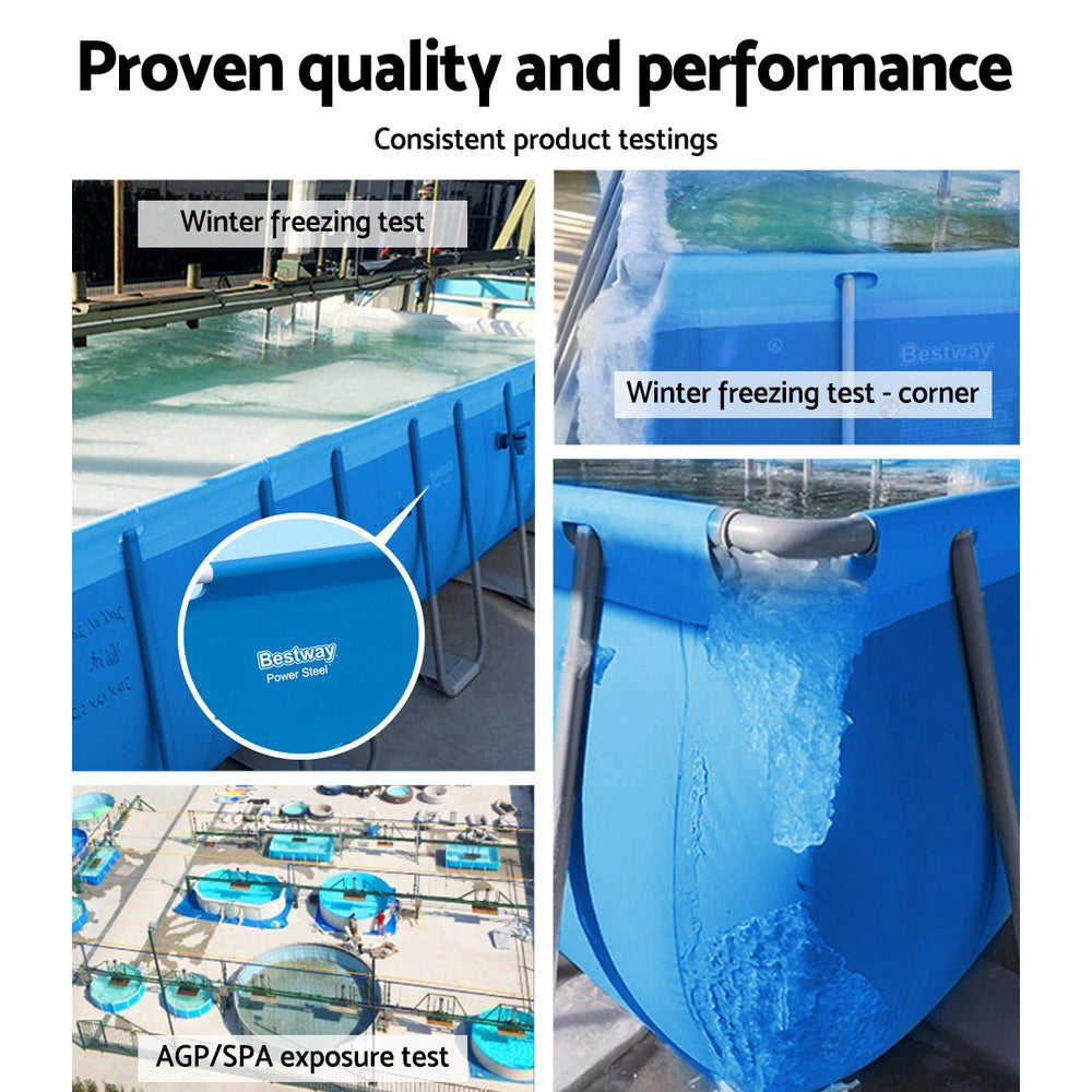 Bestway Swimming Pool 300x201x66cm Steel Frame Above Ground Pools w/ Filter Pump 3300L 7