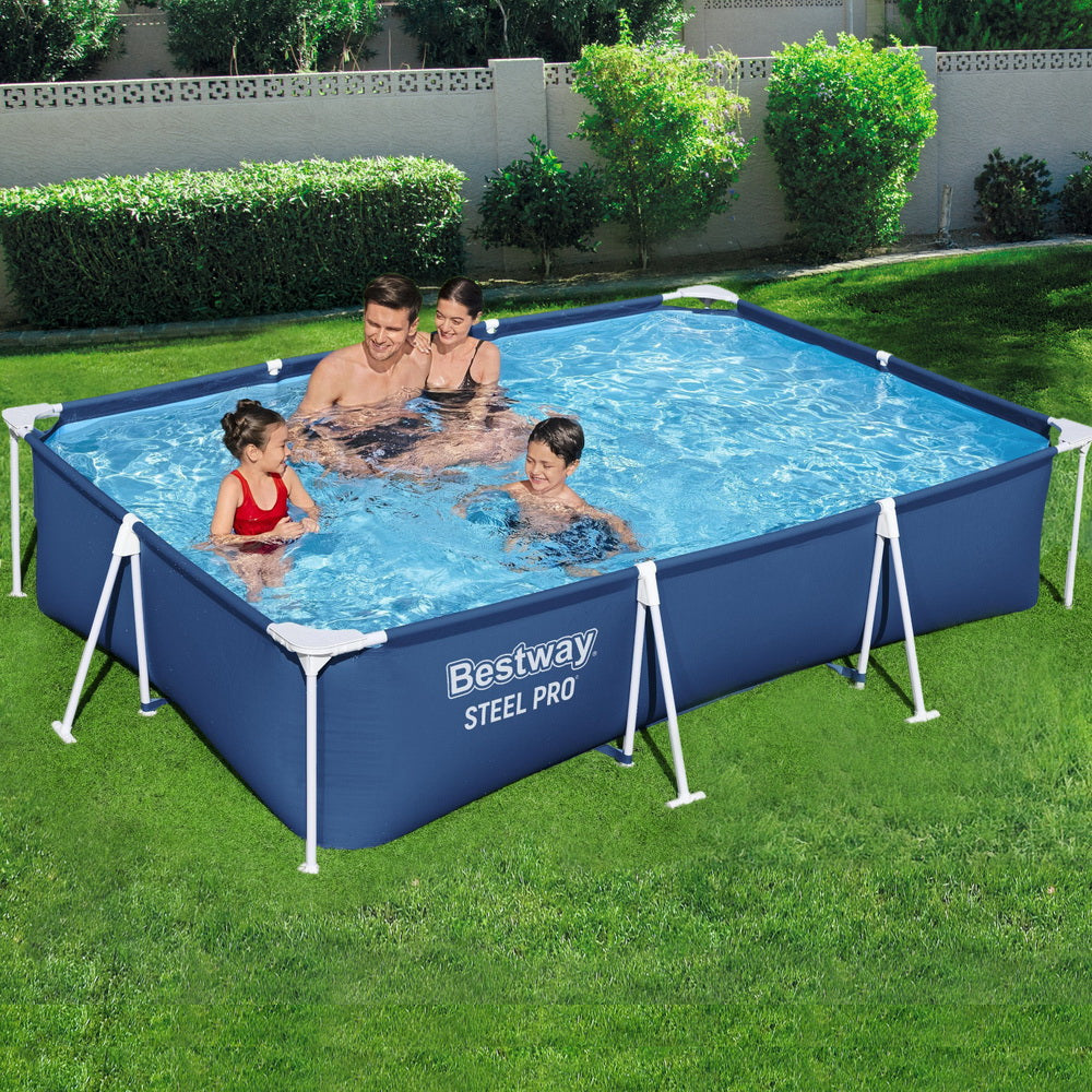 Bestway Swimming Pool 300x201x66cm Steel Frame Above Ground Pools w/ Filter Pump 3300L 8