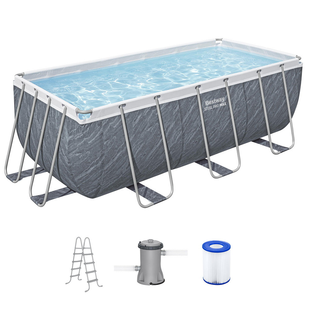 Bestway Swimming Pool 412x201x122cm Steel Frame Pool Set w/Pump Ladder 3