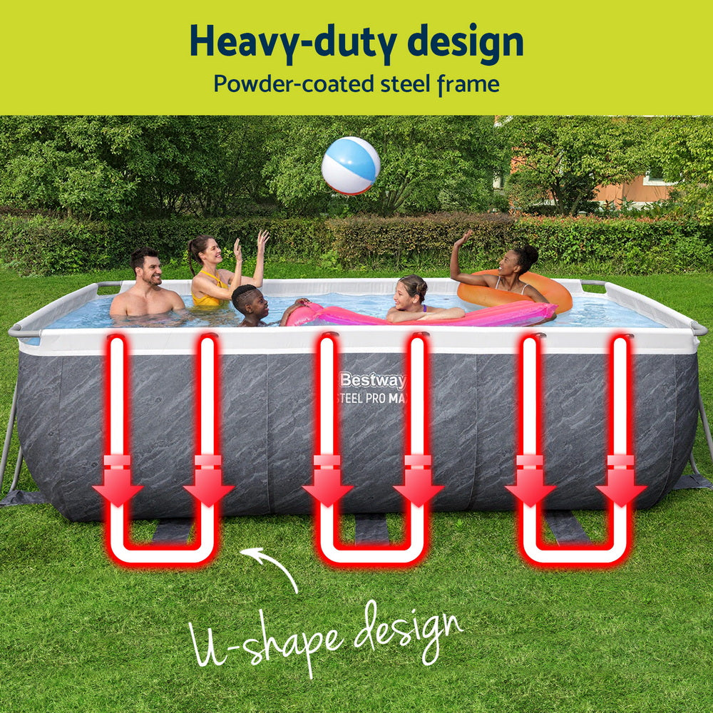 Bestway Swimming Pool 412x201x122cm Steel Frame Pool Set w/Pump Ladder 5