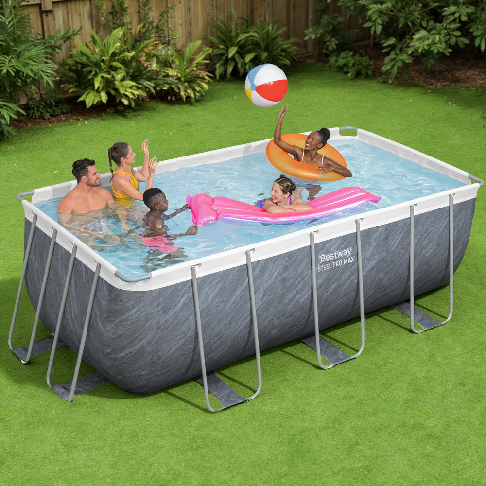 Bestway Swimming Pool 412x201x122cm Steel Frame Pool Set w/Pump Ladder 7