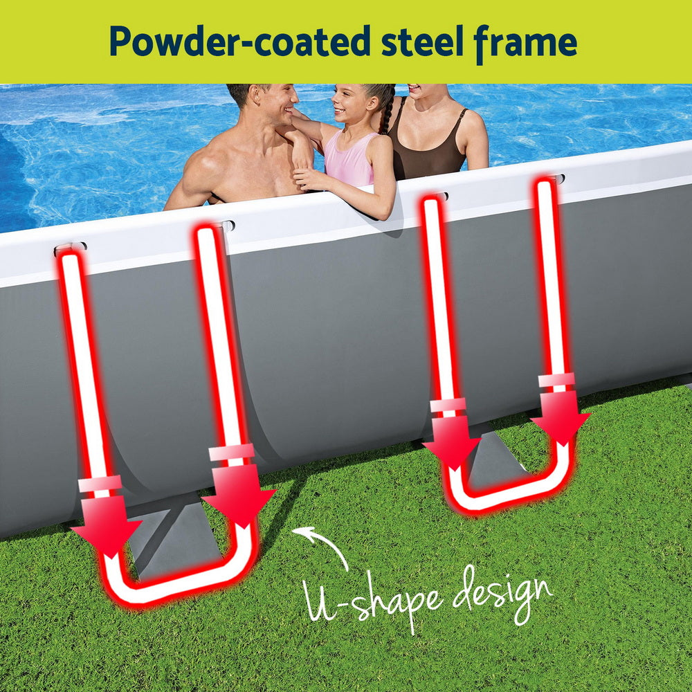 Bestway Swimming Pool Steel Frame Pool Set w/ Filter Pump Ladder Cover 488x244cm 6