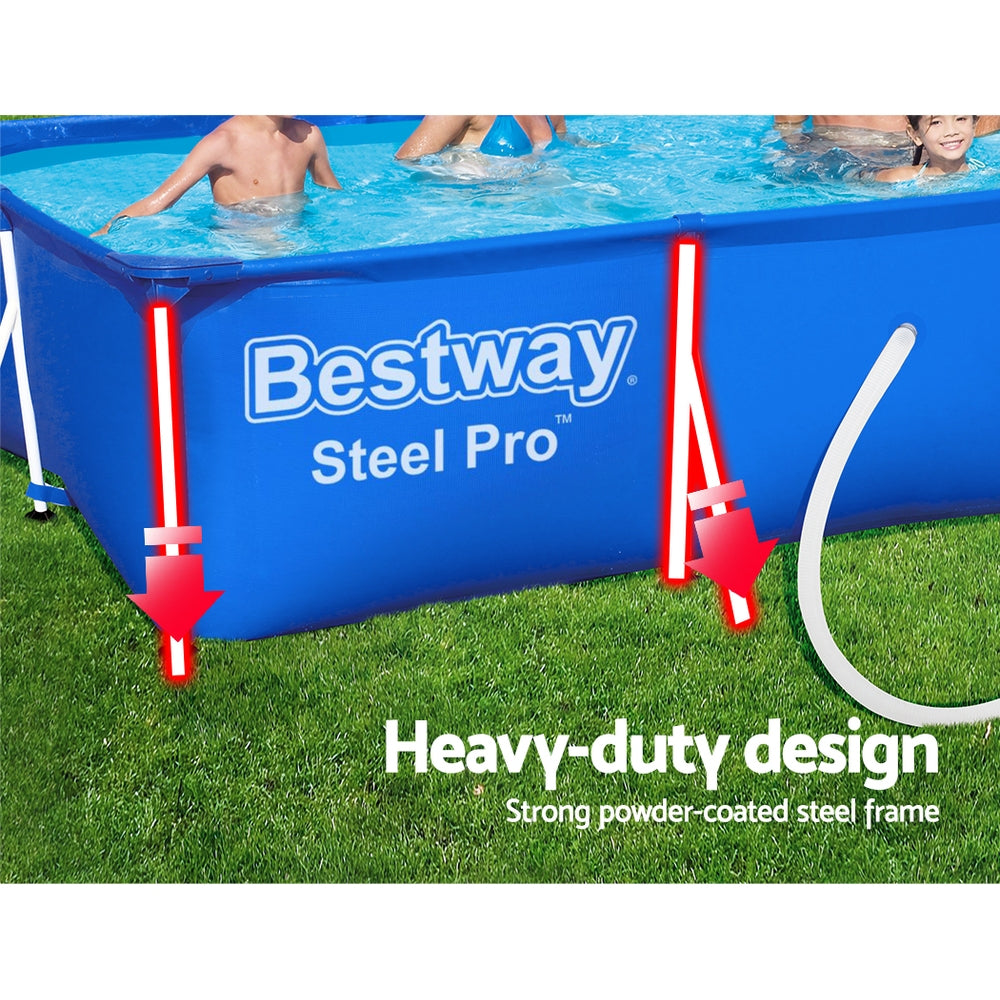 Bestway Swimming Pool 400x211x81cm Steel Frame Above Ground Pools w/ Filter Pump 5700L 5