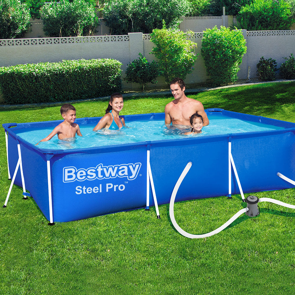 Bestway Swimming Pool 400x211x81cm Steel Frame Above Ground Pools w/ Filter Pump 5700L 7