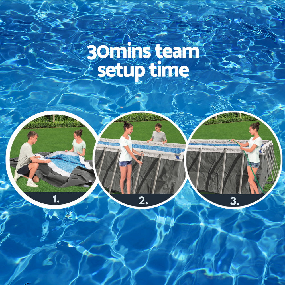 Bestway Swimming Pool 640x274x132cm Steel Frame Above Ground Pools Filter Pump Ladder 19281L 6