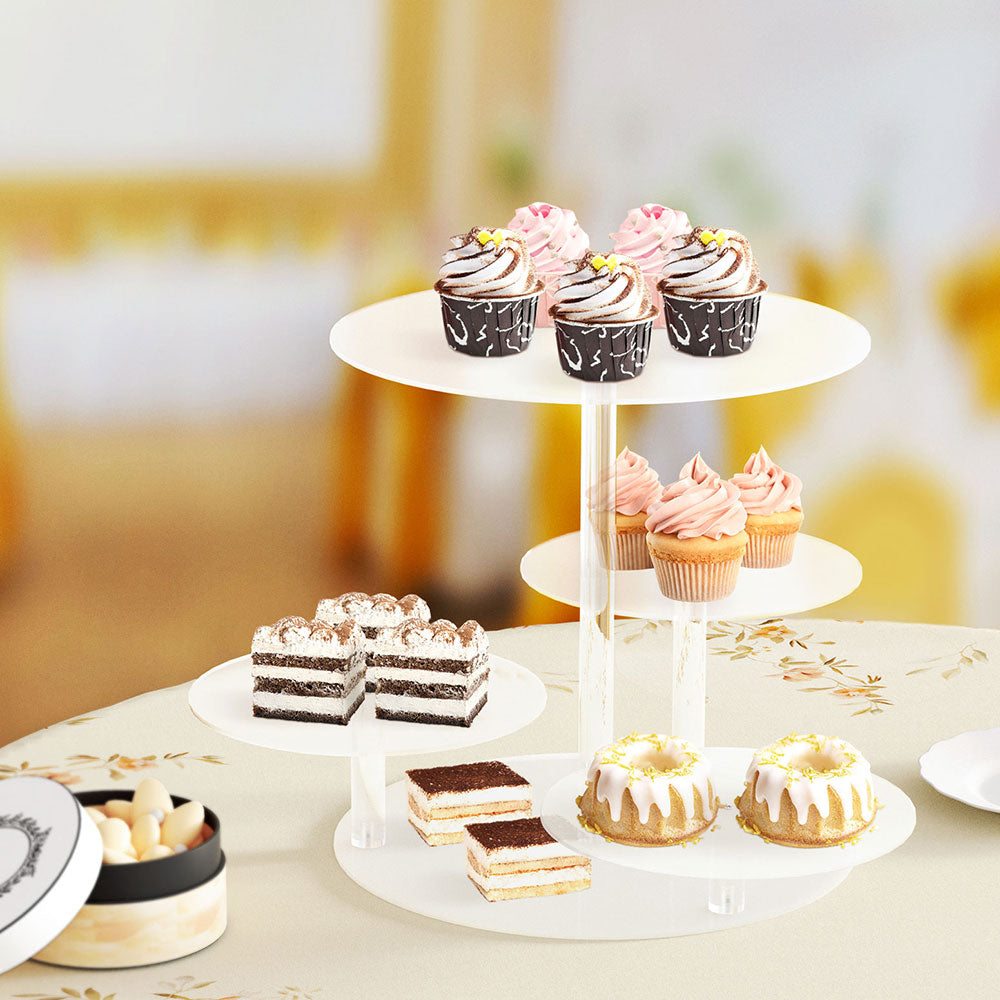 5-Star Chef Cake Stand 5 Tiers Acrylic Holder Display Round Clear Wedding Party 7