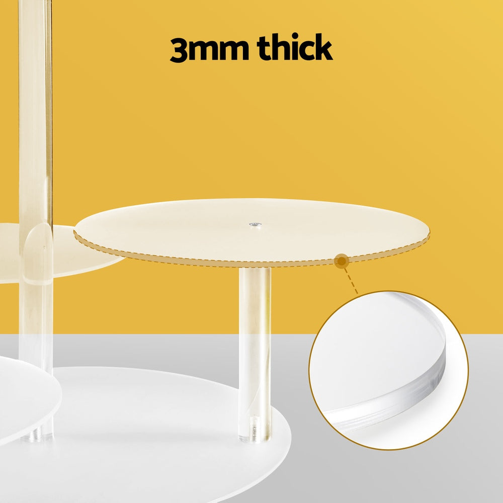 5-Star Chef Cake Stand 5 Tiers Acrylic Holder Display Round Clear Wedding Party 6