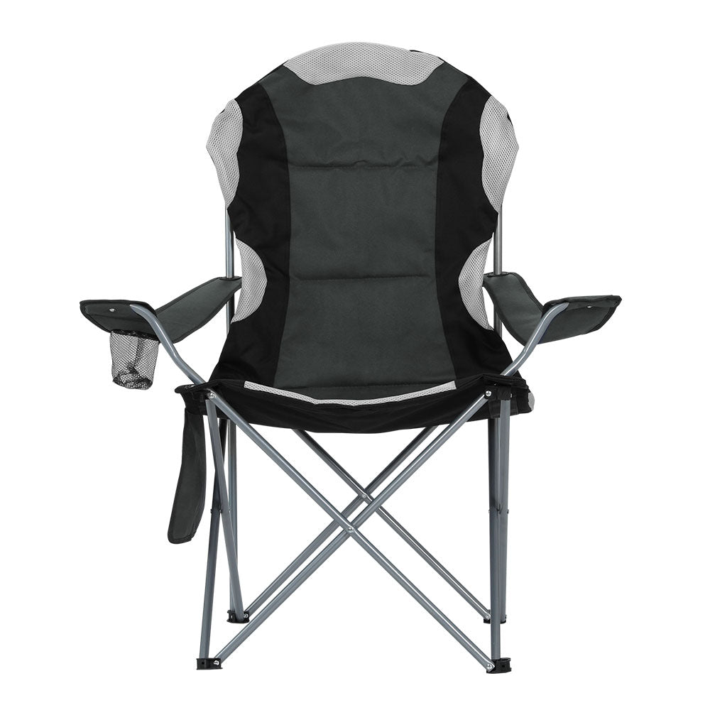 Weisshorn Camping Folding Chair Portable Outdoor Hiking Fishing Picnic Grey 2pcs 3