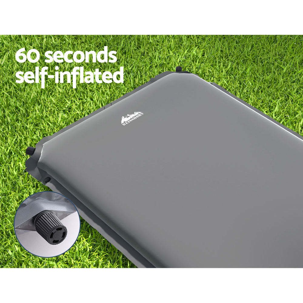 Weisshorn Self Inflating Mattress Camping Sleeping Mat Air Bed Pad Single Grey 4