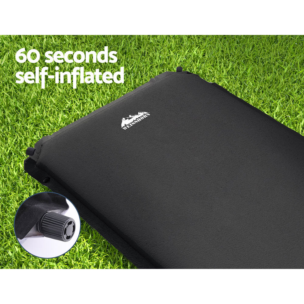 Weisshorn Self Inflating Mattress Camping Sleeping Mat Air Bed Pad Single Black 4