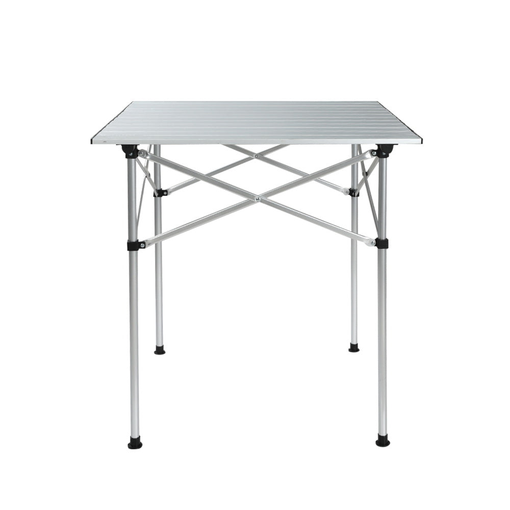 Weisshorn Folding Camping Table 70CM Roll Up Outdoor Picnic BBQ Aluminium Desk 4
