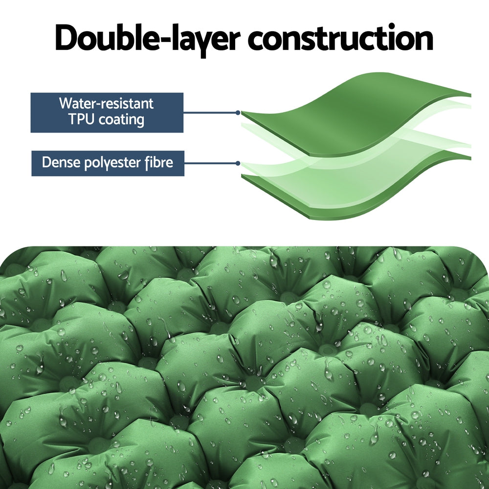 Weisshorn Self Inflating Mattress Camping Sleeping Mat Air Bed Pad Single Pillow 5