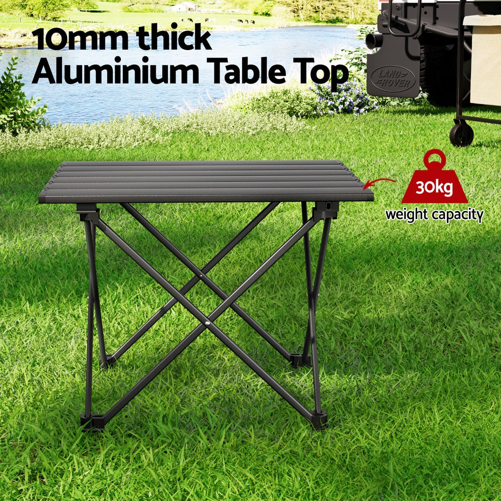 Weisshorn Folding Camping Table 40CM Roll Up Outdoor Picnic BBQ Aluminium Desk 4
