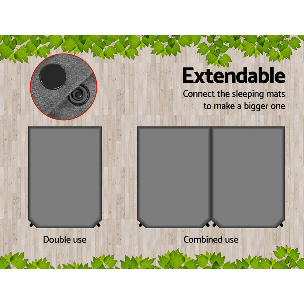 Weisshorn Self Inflating Mattress 10CM Camping Sleeping Mat Air Double Grey 3