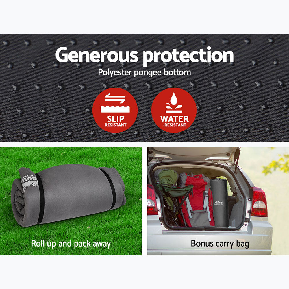 Weisshorn Self Inflating Mattress 10CM Camping Sleeping Mat Air Double Grey 6