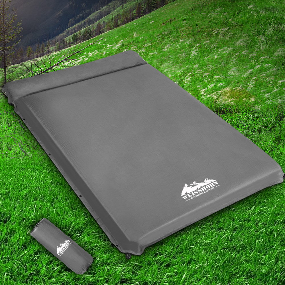 Weisshorn Self Inflating Mattress 10CM Camping Sleeping Mat Air Double Grey 8