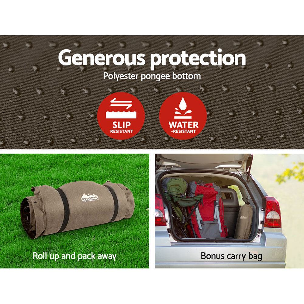 Weisshorn Self Inflating Mattress Camping Sleeping Mat Air Bed Single Coffee 6