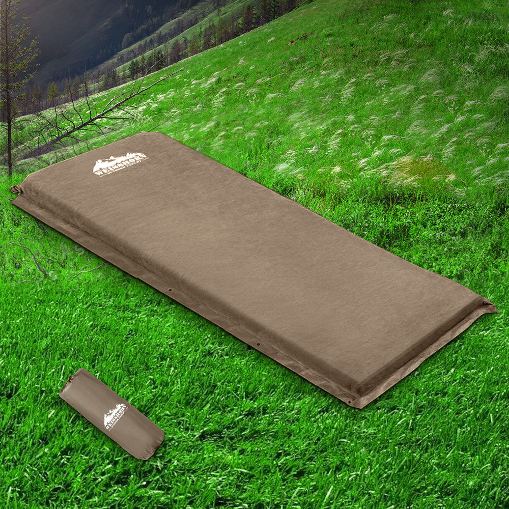 Weisshorn Self Inflating Mattress Camping Sleeping Mat Air Bed Single Coffee 8