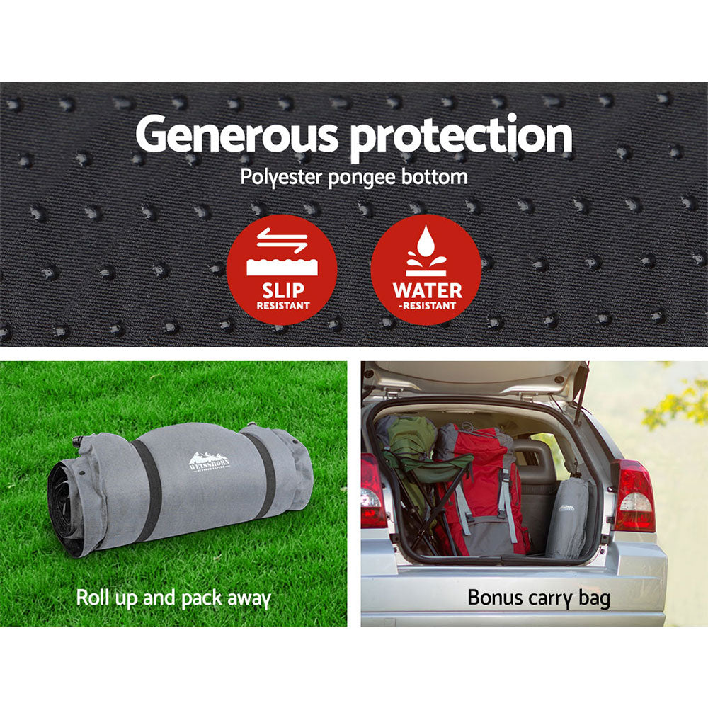 Weisshorn Self Inflating Mattress Camping Sleeping Mat Air Bed Single Grey 6