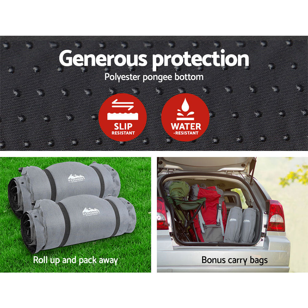 Weisshorn Self Inflating Mattress Camping Sleeping Mat Air Bed Double Set Grey 6