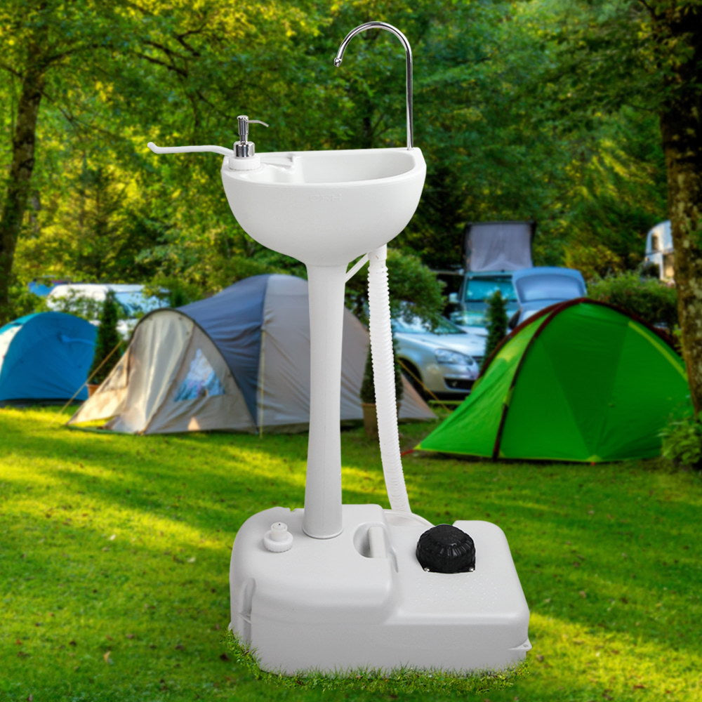 Weisshorn Camping Basin Portable Hand Wash Sink Stand 19L Capacity 7