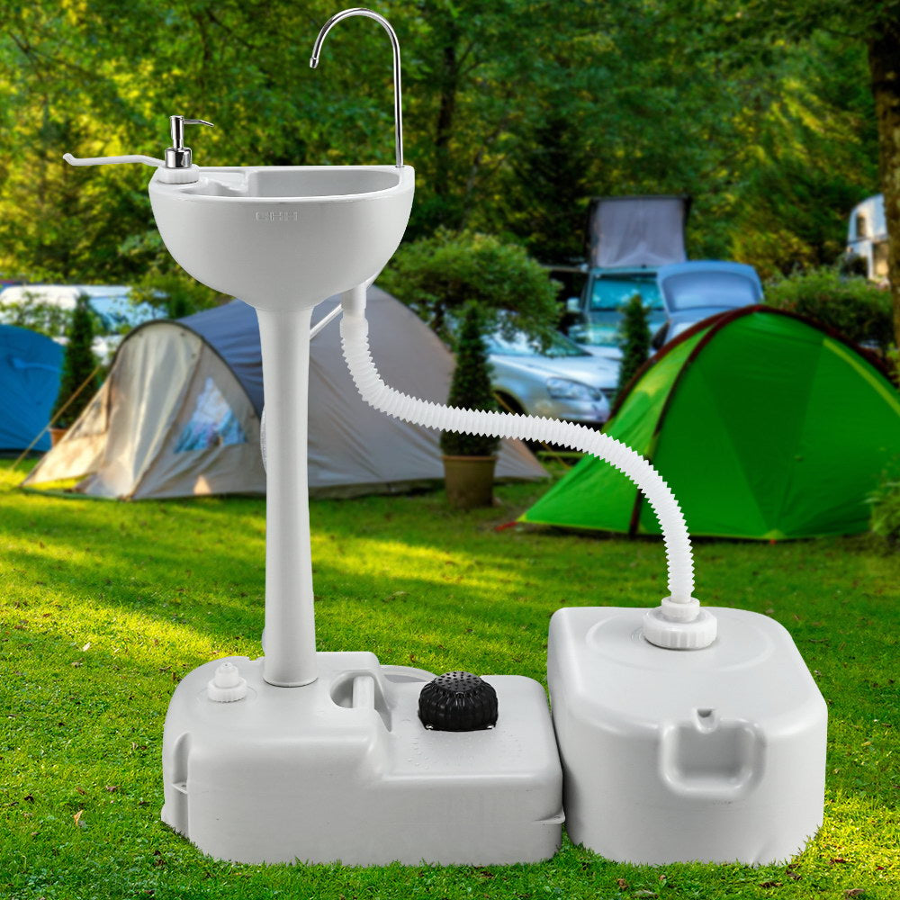 Weisshorn Camping Basin Portable Hand Wash Sink Stand 43L Capacity 7