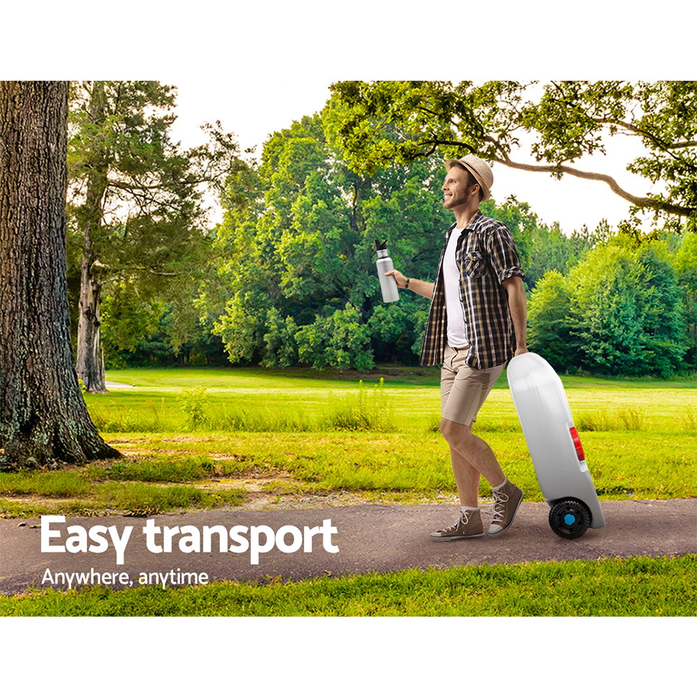 Weisshorn 40L Portable Wheel Water Tank Camping Caravan Storage Grey 4