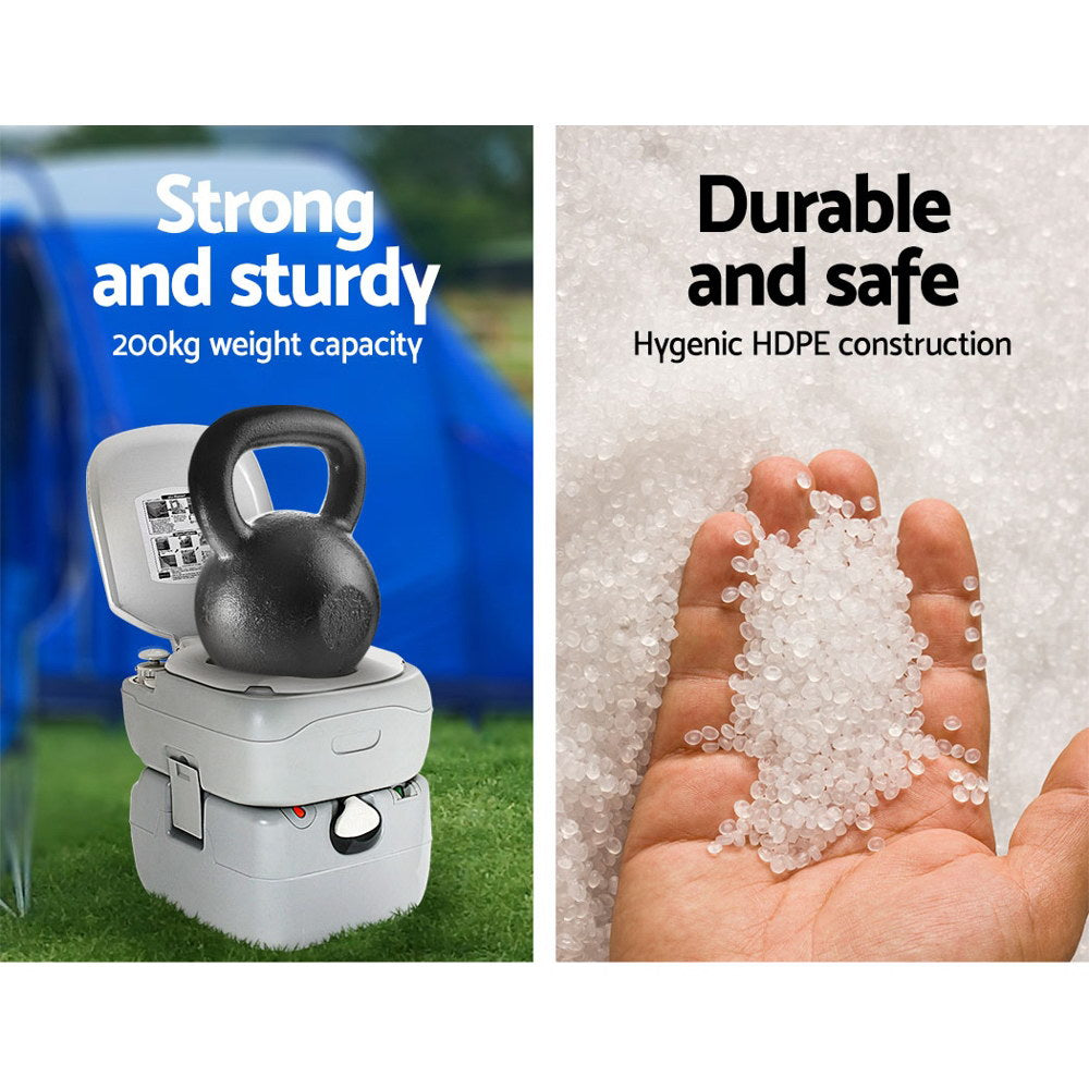 Weisshorn 22L Portable Camping Toilet Outdoor Flush Potty Boating 7