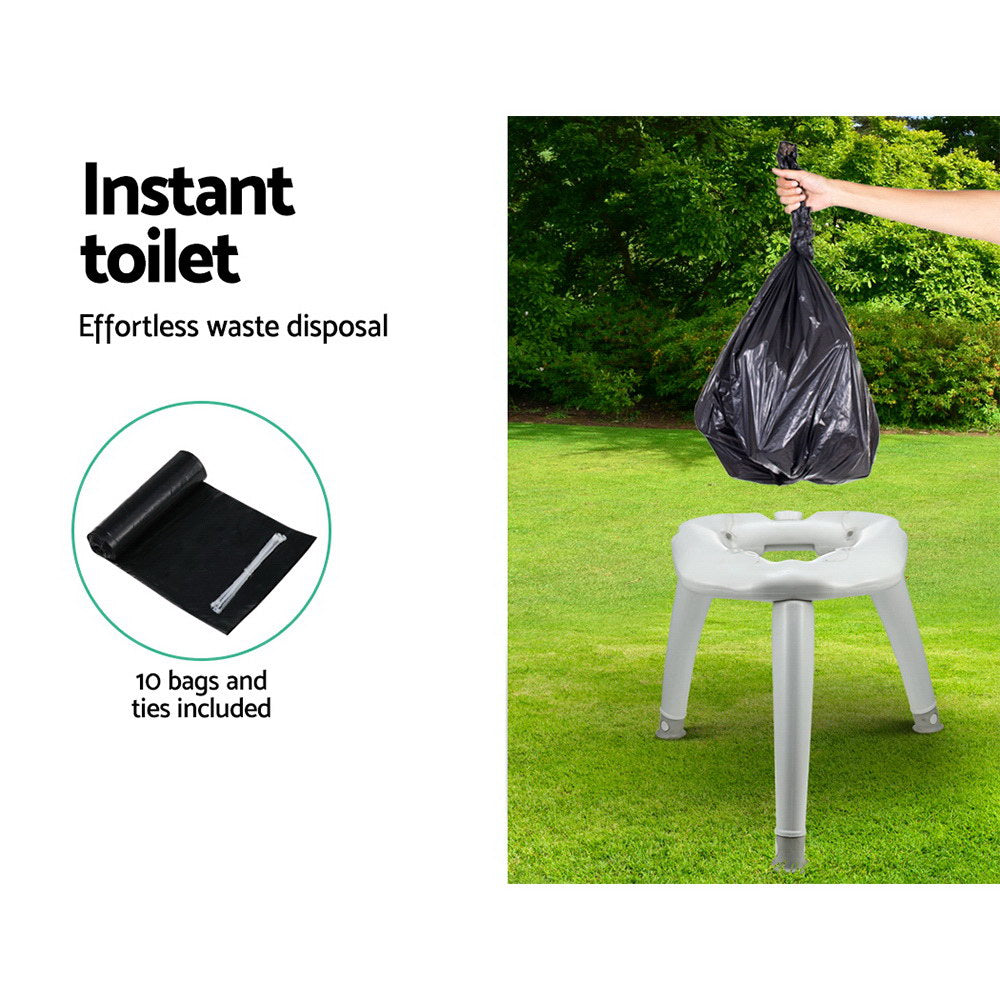 Weisshorn Portable Folding Toilet Camping Outdoor Caravan Plastic Bag 4