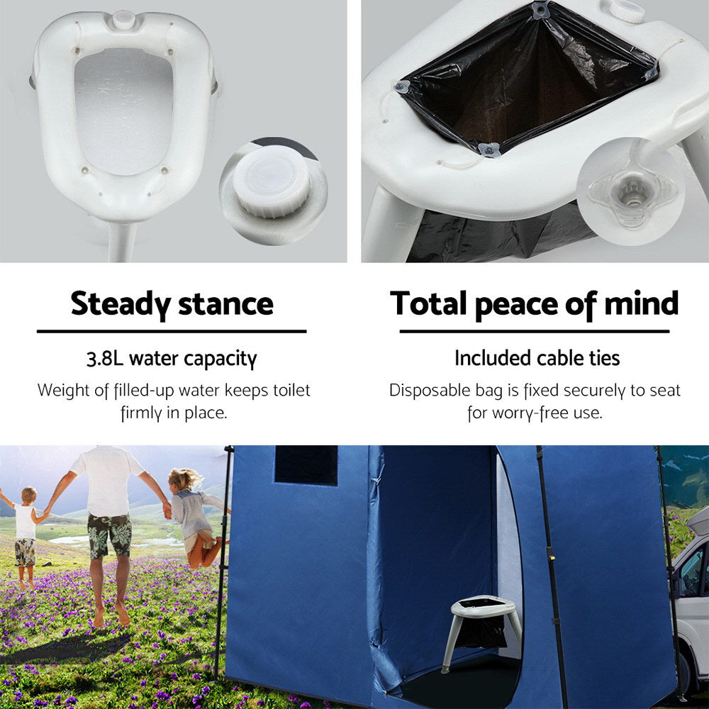Weisshorn Portable Folding Toilet Camping Outdoor Caravan Plastic Bag 6