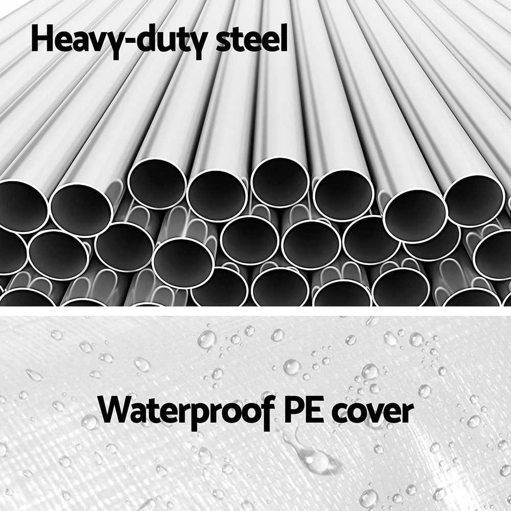 Instahut Carports 3x6m Carport Kits Steel Shelter Gazebo Canopy Garage Portable Garden Shed 5