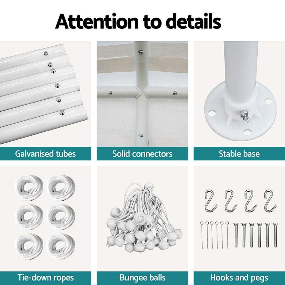 Instahut Carports 3x6m Carport Kits Steel Shelter Gazebo Canopy Garage Portable Garden Shed 6